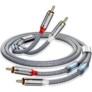 RCA Cable-4Pack RCA Male to RCA Male Stereo Audio Cable with Magnetic Ring Supports[Hi-Fi,Shielded]Braided Auxiliary Audio Cord for Home Theater,HDTV,Amplifiers,Hi-Fi Systems,Speakers -4 Feet