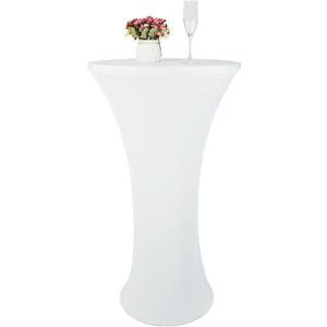 24x43 Inch White Spandex Cocktail Table Cloth Fitted Round Bar Table Stretch Highboy Cocktail Table Covers for Banquet Outdoor Party Wedding Bar Round Bottom White