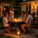 Outdoor Solar Lanterns 14'' Large Solar Lanterns Outdoor Waterproof, Bronze | 1 Pack Tempered Glass Outdoor Lanterns with Flameless Candles, Solar Lanterns Decorative for Patio Porch Garden Table Outside