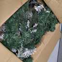 Valery Madelyn 6 feet Pre-Lit Christmas Garland with Lights for Mantle, Lighted Battery Operated Xmas Garland with Silver White Balls Snowflake for Front Door Fireplace Table Centerpiece Outdoor Decor