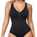 Nebility Shapewear Bodysuit for Women - Tummy Control Body Suits V Neck Body Shaper Sculpting Snatched Waist Trainer, Size: XL