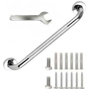 24 Inch Brushed Nickel Stainless Steel Handrail, Safety Grab Bars for Wall, 1.25 inch Diameter， Handicap Grab Bars for Bathroom, Shower, Toilet, RV Handrail, Stair Railing Indoor & Outdoor