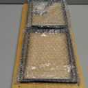 SONGMICS Cabinet Organizer Shelf, Set of 2 Kitchen Counter Shelves, Kitchen Storage, Spice Rack, Stackable, Expandable, Metal and Engineered Wood, Ink Black and Natural Beige UKCS200B01 (15.6"W)