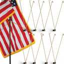 Gisafai 8 Pcs Flag Spreaders for Indoor Flag Pole Display Gold Flags Stand Banner Holder for Memorial Day Juneteenth 250th Anniversary Independence Day, 19.69 Inches in Total Length