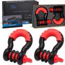D Ring Shackle (2 Pack) 62,700 Ibs Break Strength with 7/8" Screw Pin and Shackle Isolator & Washers Kit for Tow Strap Winch, Off Road Vehicle Recovery Jeep Truck