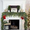 Lvydec Christmas Pine Garland Greenery Decoration, Realistic Cedar Cypress Garland for Holiday Mantel Fireplace Table Centerpiece