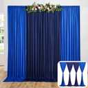 10 ft x 10 ft Wrinkle Free Royal Blue&Navy Blue Backdrop Curtain Panels, 4 Panels 2.5ft x 10ft Polyester Photography Backdrop Drapes for Wedding Party Home Decoration Supplies (10x10ft (4 Panels))