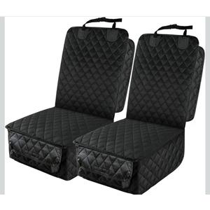 PETICON Waterproof Front Seat Car Cover 2 Pack, Full Protection Dog Car Seat Cover with Side Flaps, Nonslip Scratchproof Captain Chair Seat Cover Fits for Cars, Trucks, SUVs, Jeep, Black