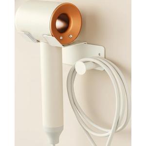 BANJEKT Hair Dryer Holder, HairDryer Holder Wall Mounted, Self Adhesive Blow Dryer Holder, Stainless Steel Hair Dryer Holder, Hairdryer Holder for Bathroom White