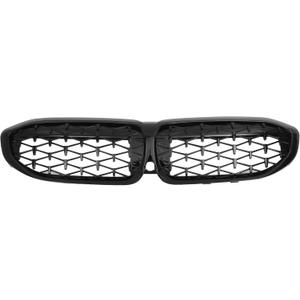X AUTOHAUX Front Hood Bumper Grille Grill for BMW 330i 330e M340i XDrive G20 No.51138072085 Front Bumper Kidney Grille Grill Diamond Star Gloss Black