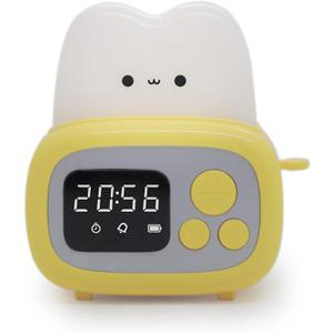 Wall Clock, Wall Timer, Bread Machine Shaped Alarm Clock Lamp USB Charging Time Clock Ornament for Home Bedroom Dormitory Party Background (Yellow)