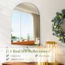 16 x 12 inch Arched Bathroom Mirror, High Clear Glass Arch Wall Mirror for Bathroom, Vanity, Living Room, Bedroom, Entryway
