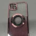 Misscase for iPhone 14 Plus Magnetic Glitter Case Compatible with MagSafe, Full Protection Slim Shockproof Anti-Scratch Case with Camera Lens Protector Logo View Dust-Proof Net for Women Pink