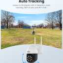 Hiseeu 4K Security Cameras Wireless Outdoor, 8MP 4-Cam Kit, 5G & 2.4G WiFi Cameras System for Home Security, Auto Tracking, Pan Tilt, Color Night Vision, Two-Way Audio, 16CH NVR, 1TB, No Subscription