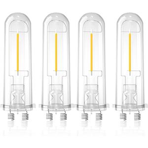Outdoor Solar Light Bulbs for Garden - 4 Pack Warm White 3000K Solar Light Bulbs Replacement DC 3V 0.5W Hampton Bay Replacement Bulb for Backyard Pathway Garden Landscape