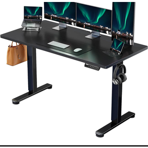 ErGear Electric Standing Desk, 55‘’x28‘’ Height Adjustable Sit Stand up Desk, 4 Memory Computer Home Office Desk Standing Table with Splice Board (Black)