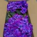 Daynight 4 Pcs Hydrangea Artificial Flowers Outdoor Silk Bouquets, UV Resistant Faux Hydrangeas Flowers for Table Vase Centerpieces Outside Party Wedding Baby Shower Home Outdoor Decor (4, Purple)