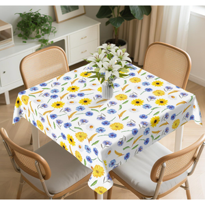 Yesad Square Tablecloth Washable Table Cover 54"x54" and 60"x60", Waterproof Square Table Cloth for Indoor and Outdoor, 60x60In, Wildflower