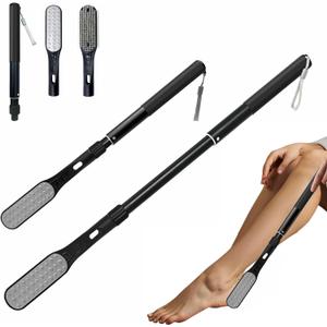 Toe Cleaning Brush, 18.8"-25.9" Telescopic Long Handle Foot Brush,Foot File for Feet Care Remove Hard Skin for Seniors,Men and Women