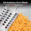 Ourokhome Rotary Cheese Grater Hand Crank, Kitchen Shredder Speed Mandolin Slicer Nuts Grinder with Handle and Drum Blades for Cheese, Vegetable, Walnut, Chocolate, Potato, Carrot, 3 Blades, Black