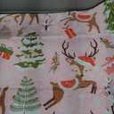 Britown Christmas Reindeer Runner Rug, 2'x 6' Snow Tree Pink Non Slip Area Rug Indoor Entry Floor Mat for Bathroom Kitchen Bedroom Decoration