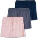 Real Essentials 3 Pack: Women's Pajama Shorts Sleep Lounge Sweatshorts Comfy Sleepwear Bottoms, Medium