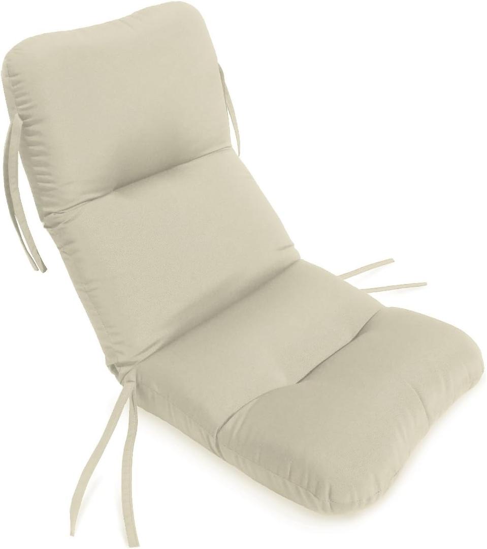 Comfort Classics 21W x 48L x 2H Hinge at 27" Sunbrella Outdoor Horizontal Quilt Chair Cushion in Canvas Inc. (Capri)