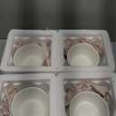 Tanlade 4 Pcs Ceramic Raised Cat Bowls, Elevated Tilted Cat Bowl for Food Water, Stress Free, Backflow Prevention, Dishwasher Microwave Safe, Feeder Dish for Indoor Kitten, Small Dogs(White)