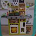 HOLYFUN Kids Kitchen Playset, Pretend Play Kitchen with Sounds and Lights, Cooking Stove Steam,Play Sink and Play Food,Toy Kitchen Set for Kids Toddlers, Green