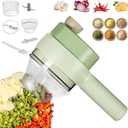 Electric Vegetable Cutter Set - 4 in 1 Portable, Rechargeable, Wireless Food Processor & Chopper Machine for Pepper, Garlic, Onion, Celery & Meat