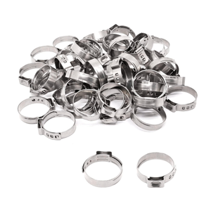 60pcs 3/4 inch Pex Crimp Rings, 304 Stainless Steel Single Ear Hose Clamps, Heavy Duty PEX Clamps for PEX Tubing Pipe Fitting Connections