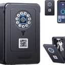 Smart Key Lock Box, ELECTOP Fingerprint Lock Box Bluetooth Key Box with App Control & Passcode, Waterproof Wall Mounted & Door Hanging Security Key Lock Box for House Key, Realtor, Office, Garage