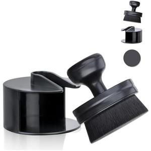 2 Pcs BABYSHEEP Tire Shine Applicator with Magnetic Sheet for Easy Storage,Vegan Car Tire Shine Brush with Stand for Auto Detailing Cleaning Service (Black)