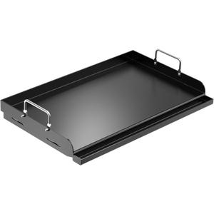 Updated 25" x 16" Cast Iron Griddle for Gas Grill, Nonstick Nanoceramic Stove Top Griddle for Gas Stove, Pre-Seasoned Flat Top Plate Insert for Outdoor Gas Grill, Camping, Tailgating, Parties