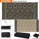 SAND MINE Reversible Mats, Plastic Straw Rug, Modern Area Rug, Large Floor Mat and Rug for Outdoors, RV, Patio, Backyard, Deck, Picnic, Beach, Trailer, Camping (9' x 18', Black & Beige)