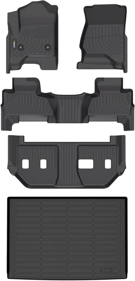 ANBINGOFloor Mats Fit for Chevy Suburban & GMC Yukon XL (with 2nd Row Bench Seat) 2015-2020 All Weather Rugs for Chevy Suburban TPE Car Mats for GMC Yukon XL Rubber Trunk Carpet for Chevy Suburban