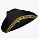 Dress Up America Tricorn Hat for Adults - Historical Colonial Hat for Men - Black - One Size