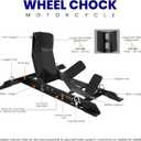 GRAND PITSTOP Universal Wheel Chock for Motorcycle Stand for Trailer Completely Adjustable Detachable Foldable Wheel Chock (Black)
