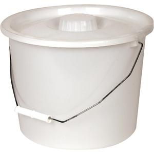 PCP Commode Bucket with lid and Handle, Gray (10 Quart / 2.5 Gallon Capacity), Full Pail