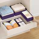 DIMJ Drawer Organizer Clothes, 12 Pack Dresser Organizer, Foldable Closet Organizers and Storage, Fabric Dresser Bins, Drawer Dividers for Nursery, Baby Clothes, Underwears, Sock (Purple)