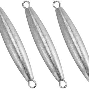 Dr.Fish 5 Pack Inline Trolling Sinker Torpedo Fishing Weight Lead Fishing Weight Sinker Double Ring Saltwater Offshore Boat Fishing