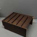 Acacia Wood Step Platform (14,5 x 12 Inch No Assembly Required), Outdoor Steps with Non-Skip Pads for Seniors, Wooden One Step Stool for Bed, Stair, Bathroom, Kitchen, Garden