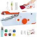 Handheld Sewing Machine for Beginners, Mini sewing machine, Easy to Use with Fast Stitch, Powered by Batteries or DC power, Perfect for Clothes, Fabrics, DIY, Hemming, Jeans & Denim