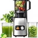 Cold Press Juicer with 5.3" Extra Wide Feed Chute, Slow Masticating Juicer Machine for Pre-Cut Fruits and Vegetables, High Yield Fruit Juicer, Easy Clean Design