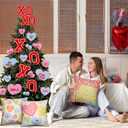 17 Pcs Valentines Day Conversation Hearts Tree Ornament Extra Large Sweet Candy Conversation Heart Tree Ornaments Be Mine Kiss Me Love Forever Heart Cut Outs for Valentine Home Decor