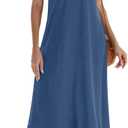 Halife Women's Summer Casual Sleeveless Beach Dress Long Halter Side Slit Maxi Sun Dresses, Small