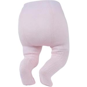 Zando Opaque Cotton Tights for Baby Girls, Infants & Toddlers, Cozy Winter Leggings with Cable Knit Design, Size 0-3M to 6-7T (Pink)