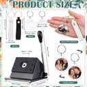 61 Pcs Button Keychain Photo Cutter Photo Booth Keychain Station DIY Kit Bulk 35mm Circle Cutter 30 Double Sided Acrylic Frame Keyring 30 PU Leather Keychains for Wedding Birthday Party Gift