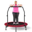 CLORIS 40in Folding Trampoline Trampoline Rebounder Trampoline Fitness Trampoline with Adjustable Foam Handle, with safty Padded Cover Best Gift  (Red) 