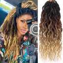 Faux Locs Crochet Hair For Women Soft Locs 18 Inch Goddess Crochet Hair Curly Ends Dreadlocks Boho Style Synthetic Braiding Hair Extensions(6 Packs,1b/30/27)